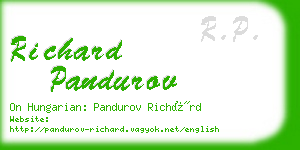 richard pandurov business card